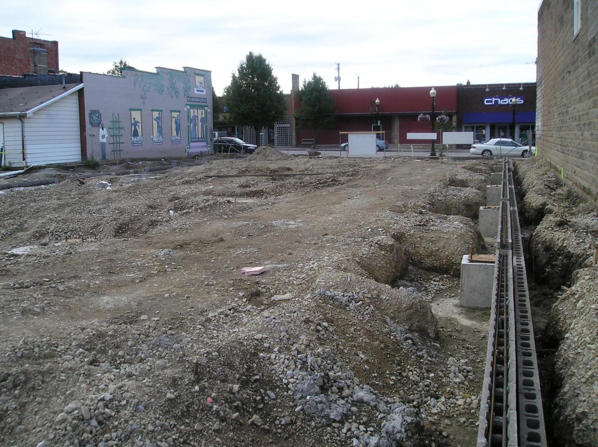 empty building lot prior to development